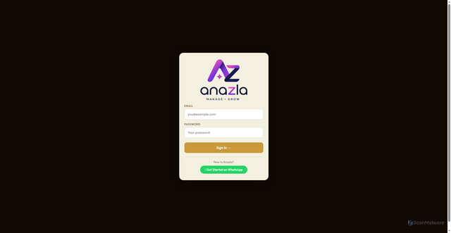 Security scan screenshot of https://anazla.com/app