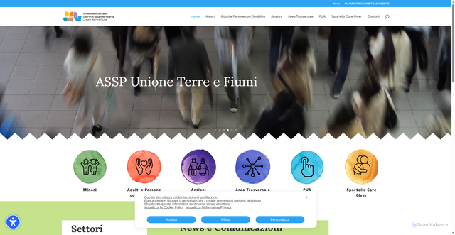 Security scan screenshot of https://asspterrefiumi.it/