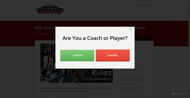 Security scan screenshot of https://footballadvantage.com/nfl-overtime-rules/