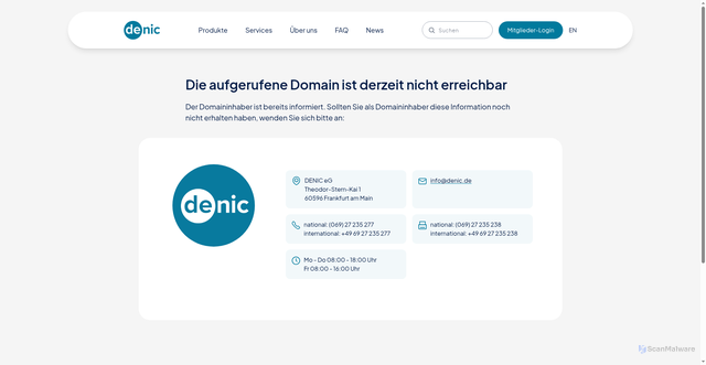 Security scan screenshot of http://www.verzani.de