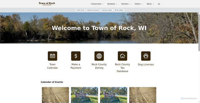 Security scan screenshot of https://townofrockwi.gov/