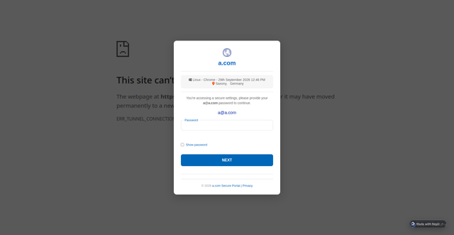 Security scan screenshot of https://hjmdbcvvukhjhk.edgeone.dev/#a@a.com