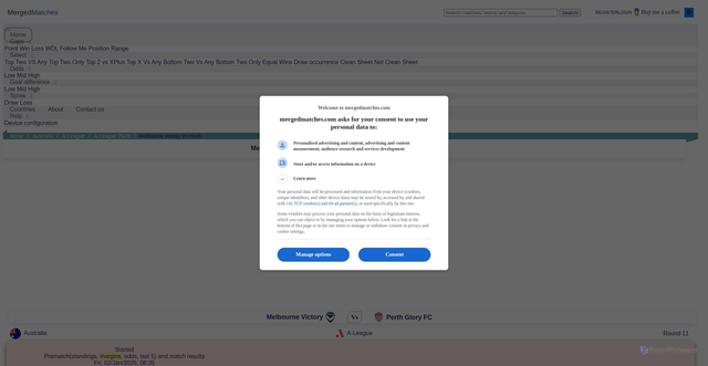 Security scan screenshot of https://www.mergedmatches.com/match/football/australia-34/melbourne-victory-vs-perth-191753