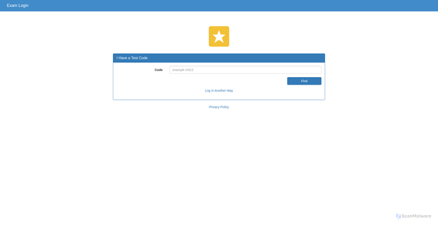 Security scan screenshot of https://www.examlogin.com