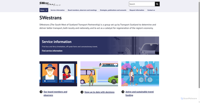Security scan screenshot of https://www.swestrans.org.uk/swestrans