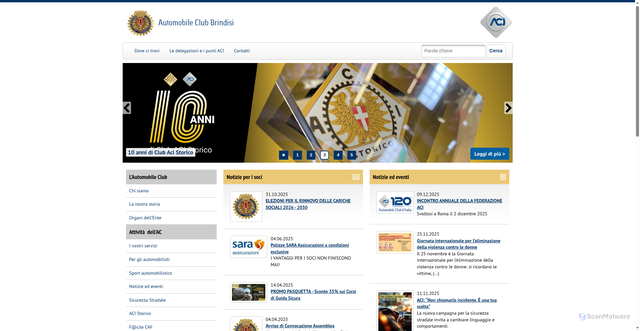 Security scan screenshot of https://brindisi.aci.it/