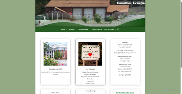 Security scan screenshot of https://hamiltoncityhall.net/