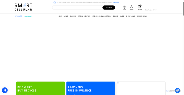 Security scan screenshot of https://smartcellular.co.uk