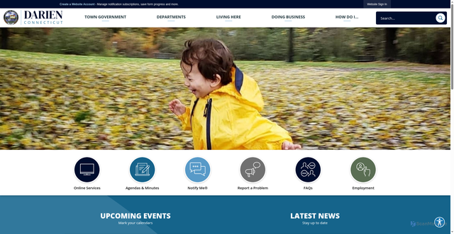 Security scan screenshot of https://darienct.gov/