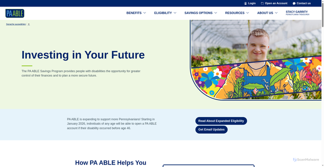 Security scan screenshot of https://paable.gov/