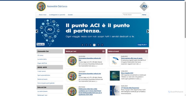 Security scan screenshot of https://www.lecco.aci.it