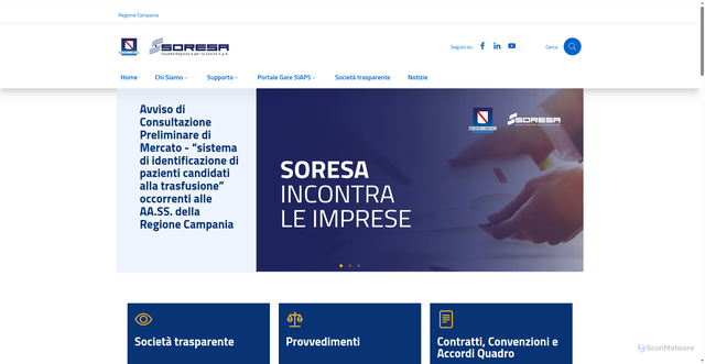 Security scan screenshot of https://portale.soresa.it/