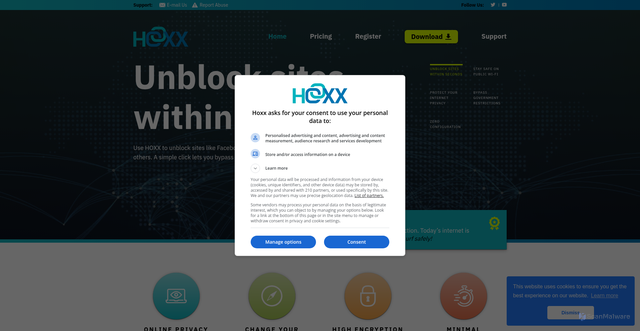 Security scan screenshot of https://hoxx.com