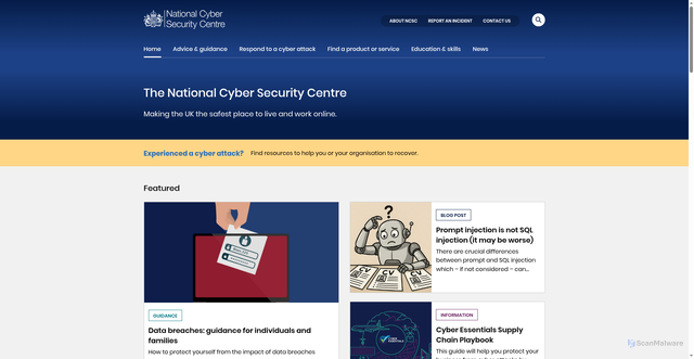 Security scan screenshot of https://ncsc.gov.uk