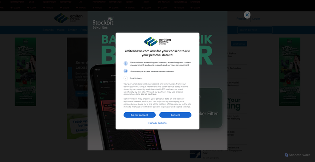Security scan screenshot of https://emitennews.com