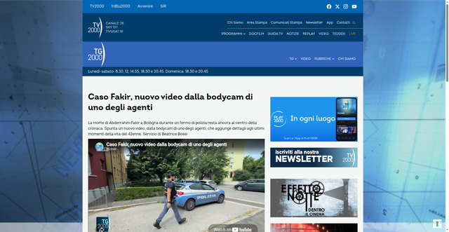 Security scan screenshot of https://www.tv2000.it/tg2000/video/caso-fakir-nuovo-video-dalla-bodycam-di-uno-degli-agenti/