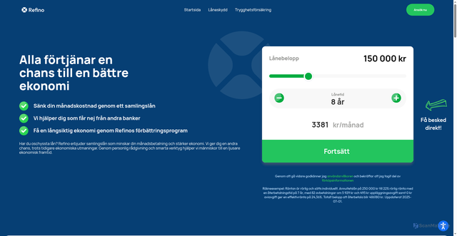Security scan screenshot of https://Refino.se