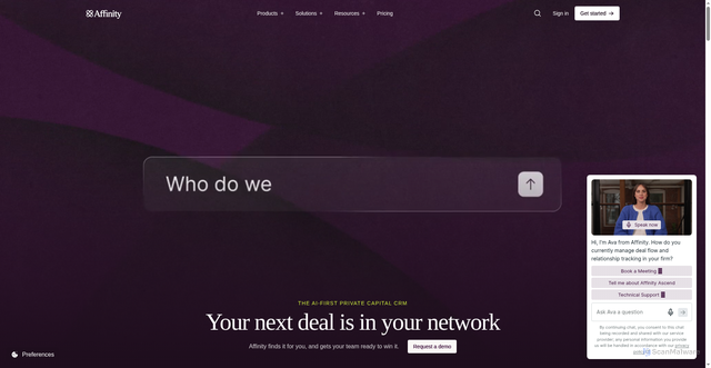 Security scan screenshot of https://affinity.co