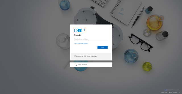 Security scan screenshot of https://knfglobal.sharepoint.com