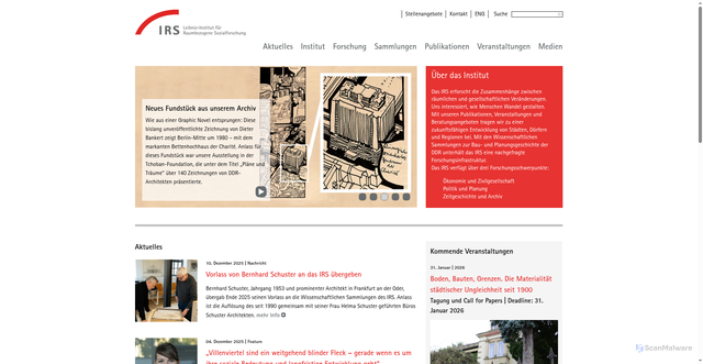 Security scan screenshot of https://leibniz-irs.de/