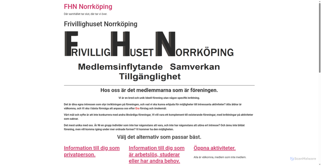 Security scan screenshot of https://fhn.nu