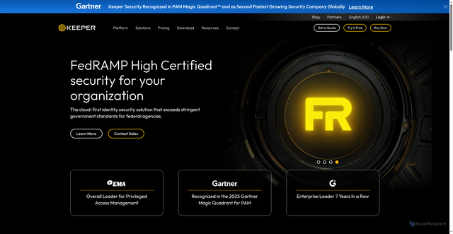Security scan screenshot of https://keepersecurity.com.au