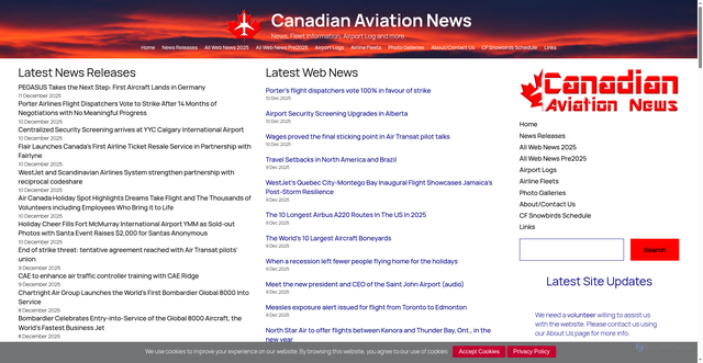 Security scan screenshot of https://canadianaviationnews.ca/