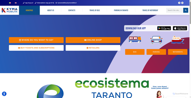 Security scan screenshot of https://www.kymamobilita.it/