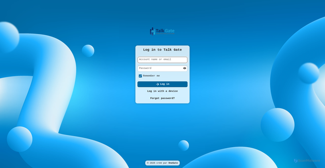 Security scan screenshot of https://talk-gate.com/