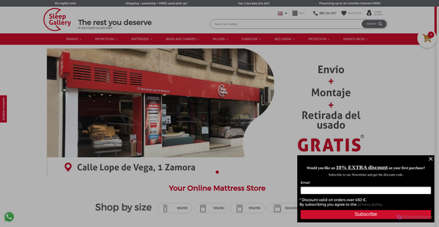 Security scan screenshot of https://sleepgallery.es