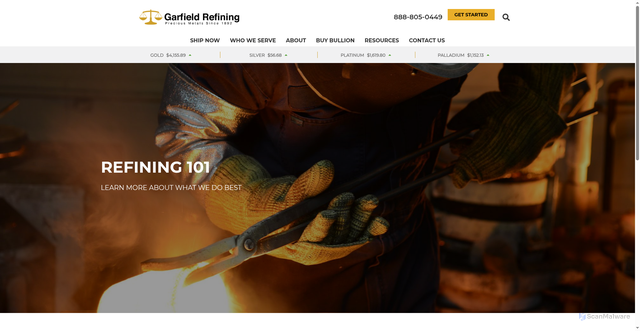 Security scan screenshot of https://www.garfieldrefining.com/resources/refining-101/