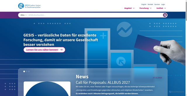 Security scan screenshot of https://www.gesis.org/home
