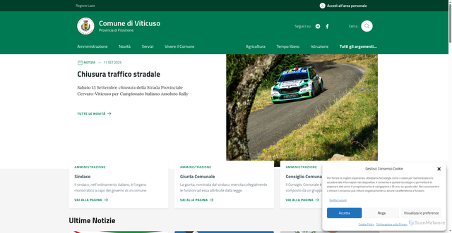 Security scan screenshot of https://comune.viticuso.fr.it/