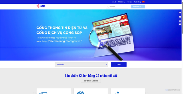 Security scan screenshot of https://www.mbbank.com.vn