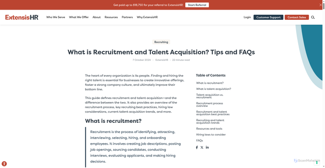 Security scan screenshot of https://extensishr.com/resource/blogs/recruitment-and-talent-acquisition/