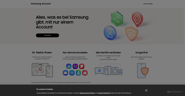 Security scan screenshot of https://account.samsung.com/