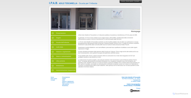 Security scan screenshot of https://www.enteasilotuscania.it/