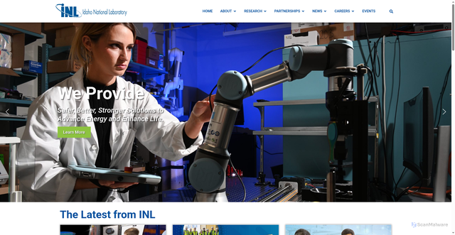 Security scan screenshot of https://inl.gov/