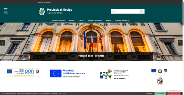 Security scan screenshot of https://www.provincia.rovigo.it/home