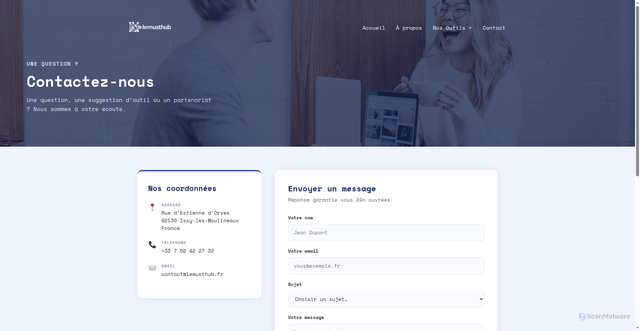 Security scan screenshot of https://lemusthub.fr/contact/
