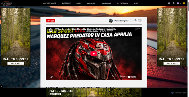 Security scan screenshot of https://www.gpone.com/en/2026/10/10/motogp/live-bar-sport-at-18-00-mandalika-marquez-the-predator-in-aprilia-territory.html