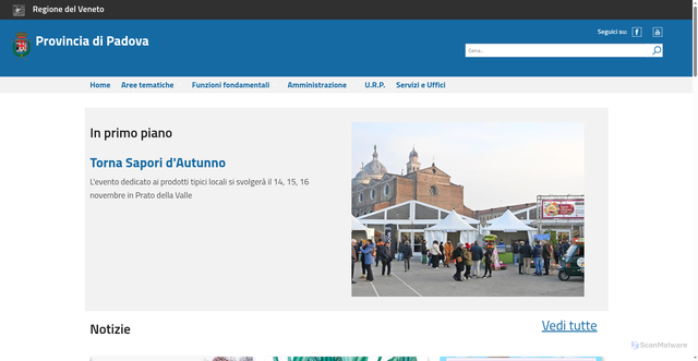 Security scan screenshot of https://www.provincia.padova.it/