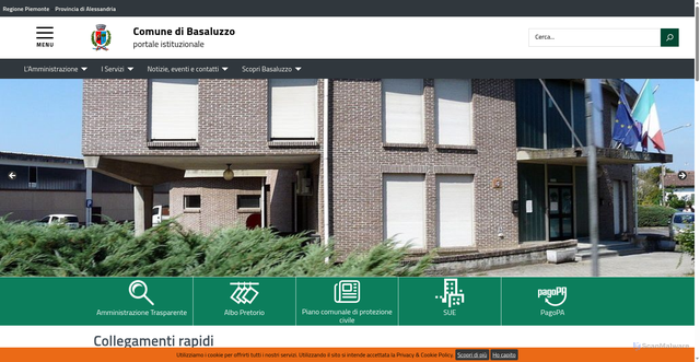 Security scan screenshot of https://comune.basaluzzo.al.it/