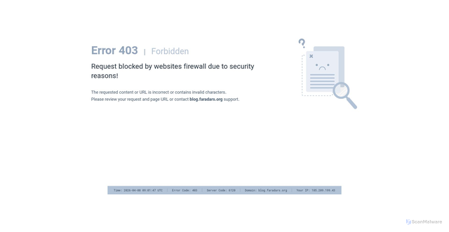 Security scan screenshot of https://blog.faradars.org