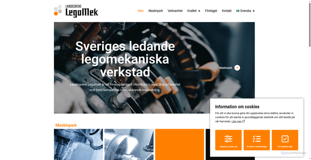Security scan screenshot of https://landegrenslegomek.se