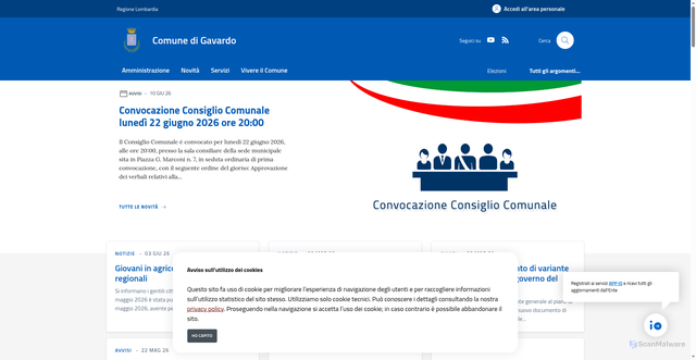 Security scan screenshot of https://www.comune.gavardo.bs.it