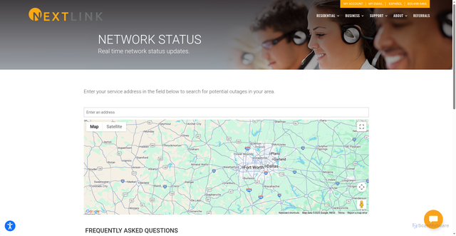 Security scan screenshot of https://nextlinkinternet.com/support-center/network-status/