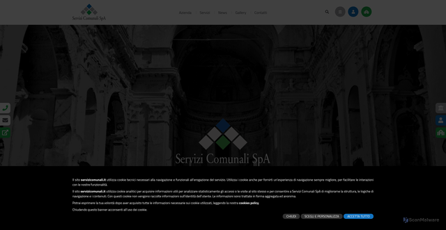 Security scan screenshot of https://www.servizicomunali.it/