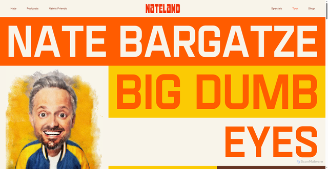 Security scan screenshot of https://nateland.com/pages/tour-dates