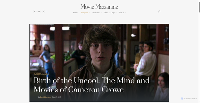 Security scan screenshot of https://moviemezzanine.com/cameron-crowe-essay/